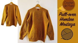 Como hacer un pullover a crochet hombre llamado Mostaza [upl. by Ocirled]