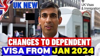 New Changes To UK Dependent Visa From January 2024 UK Dependent Visa New Rules And Update [upl. by Aseeram]