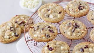 Soft and Chewy Cranberry White Chocolate Chip Cookies [upl. by Eatnad]