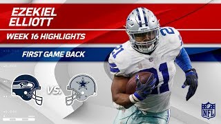 Ezekiel Elliott Highlights from First Game Back  Seahawks vs Cowboys  Wk 16 Player Highlights [upl. by Yarak]