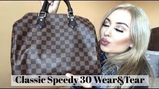 LOUIS VUITTON CLASSIC SPEEDY 3 MONTH WEAR amp TEAR [upl. by Wyatan440]