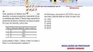 PORCENTAGEM  QUESTÕES DE MATEMÁTICA  PETROBRAS Q 19 2014 2 [upl. by Angid458]