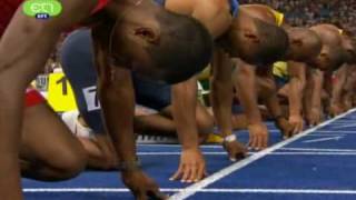 Usain Bolt 100m Final WORLD RECORD 958 Berlin 2009  Greek Audio [upl. by Wolk]