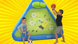 Inflatable Soccer Basketball Challenge Fun CKN [upl. by Aitam]