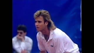 Stuttgart clay 1988 SF Agassi vs Leconte [upl. by Warren]