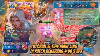 LAGI BUAT TUTORIAL  TIPS MAIN LING TEAM MALAH AFK  4 VS 5 ROTASI BUILD DAM EMBLEM  MLBB [upl. by Sivrup]