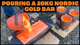 20 KG Nordic Gold Ingot from scrap  ASMR Metal Melting  Trash To Treasure  BigStackD 44LB Bar [upl. by Aisanat]