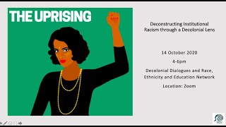 Deconstructing Institutional Racism through a Decolonial Lens Recorded Event 14 October 2020 [upl. by Dorehs]