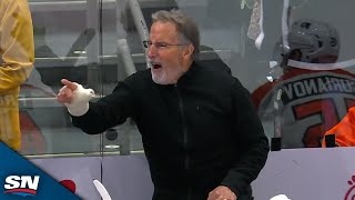 Flyers John Tortorella Receives Game Misconduct Initially Refuses To Leave Bench [upl. by Caren]