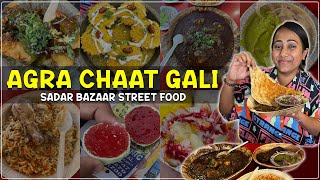 Famous Chaat Gali of Agra  Sadar Bazaar Street Food  UP Food Series Ep2 [upl. by Rickey]