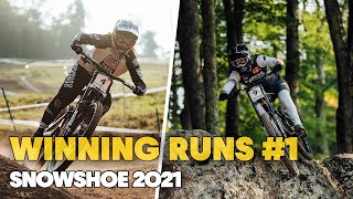 Winning Runs from Snowshoe Round 1  UCI MTB World Cup 2021 [upl. by Nered]