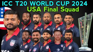 Icc T20 World Cup 2024  Team USA Squad  USA Team Squad For T20 World Cup 2024  WC 2024 [upl. by Weinstein]