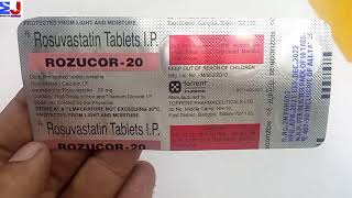 Rozucor 20mg Tablet  Rosuvastatin 20mg tablet  Rozucor 20mg tablet uses side effects Review Hindi [upl. by Maurilia793]