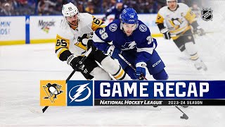 Penguins  Lightning 126  NHL highlights 2023 [upl. by Orianna]