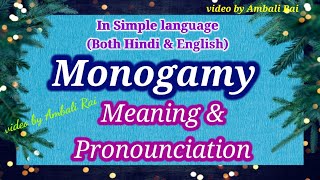 Monogamy meaning and Pronounciation [upl. by Dlonyar]