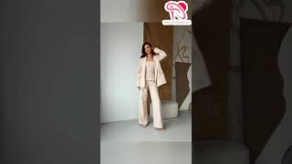 women formal pantsuit beige double breasted blazer prom women suit graduation pantsuit [upl. by Ronyam]