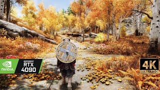 4K60 Skyrim Ultra Modded RTX 4090  Next Gen looking gameplay  Reshade RTGI  1400 MODS [upl. by Pasquale]