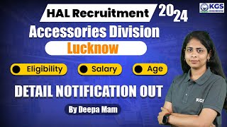 HAL RECRUITMENT 2024 OUT  HAL NEW VACANCY 2024 Lucknow  HAL SALARY APPLY DATE amp ELIGIBILITYAGE [upl. by Blumenfeld]