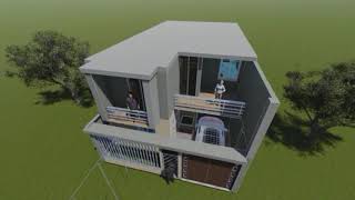 recorrido virtual casa dos pisos de 160 m2 con piscina [upl. by Neelhtak27]