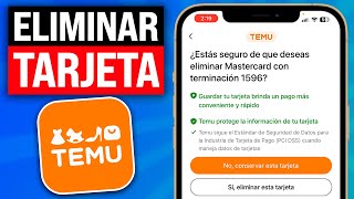 Cómo ELIMINAR mi TARJETA de TEMU 2024 Borrar Tarjetas de Temu [upl. by Esilram455]