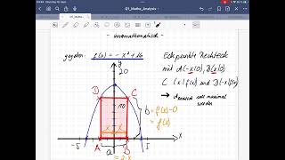 Extremwertaufgabe mit Nebenbedingung  Rechteck unter Funktionsgraph [upl. by Werby]