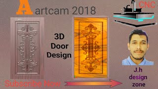 Artcam 2018 3D Door Design [upl. by Adamis]