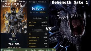 Lost Ark RANK 1 Endurance Artillerist 1650 NO GRUDGE 70M DPS Behemoth With NEW META BUILD [upl. by Siugram]