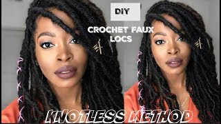 EASY Way to DIY Install INDIVIDUAL Crochet FAUX Locs using Knotless Method  NO CORNROWS Nu Locs [upl. by Sitruk]