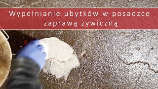 Wypełnianie ubytków w posadzce zaprawą żywiczną [upl. by Hennessy]