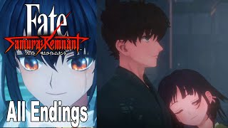 FateSamurai Remnant All Endings True Ending Bad Ending Normal Ending 4K [upl. by Yelac]