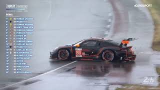 5 cars crashspin during heavy rain  3h in  24h Le Mans 2023 [upl. by Mixam]