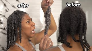 2 MONTH DOOKIE BRAIDS😳😱My Natural Hair WASH DAY ROUTINE After Protective Style  Length Check [upl. by Awad98]