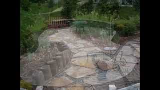 Natural River Rock Patio Design for Simple Crushed Yard [upl. by Elna]