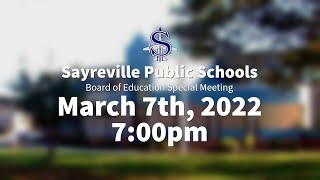 Sayreville Board of Education Special Meeting  3722 [upl. by Atinel]