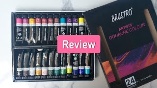 Brustro gouache colors 24 review  tutorial [upl. by Alrick]