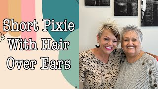 Short Pixie with Hair Over Ears  Womens Over 60 Hairstyles [upl. by Territus]