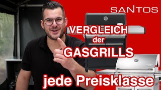 Gasgrill Vergleich SANTOS 4Brenner ErklärungTest – bester Grill unter 700€ mit Seiten amp Backburner [upl. by Owen]