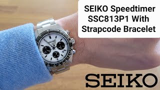 Seiko Speedtimer SSC813P1 Unboxing amp Strapcode Bracelet [upl. by Rodama891]