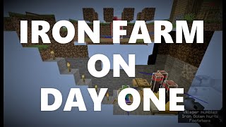 Minecraft Elegance Iron Farm on Day 1 of Survival Java 116 [upl. by Yeruoc14]