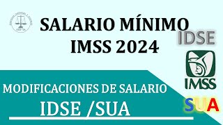 SALARIO MINIMO IMSS 2024 Modificación del Salario Diario Integrado en IDSE y SUA 2024 [upl. by Can]