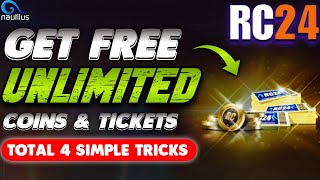 RC24 GET FREE TICKET amp COINS 🔥 HOW TO GET FREE UNLIMITED TICKETS amp COINS IN RC24 😱 [upl. by Arodnahs]