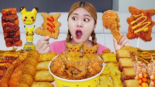 MUKBANG 피카츄 치킨 핫도그 포켓몬 음료수 먹방 ASMR POKEMON Chicken Corn dog DESSERT Eating Show  HIU 하이유 [upl. by Nniroc]