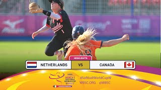 Highlights  Game 15 Netherlands vs Canada  2024 WBSC Women’s Softball World Cup  Finals [upl. by Wolfie]