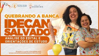 Concurso IDECAN Salvador  Assistente Social [upl. by Iona]