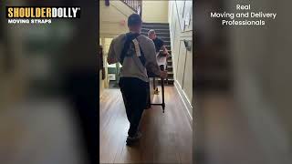 ShoulderDolly Moving Straps Are Used By Professional Movers and Delivery Men REAL INFIELD FOOTAGE [upl. by Fugazy]