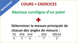 Abscisse curviligne d’un point  Calcul trigonométrique  Tronc commun scientifique et technologique [upl. by Todhunter]