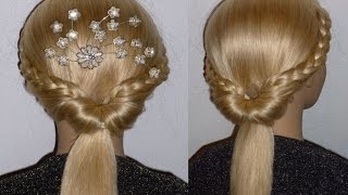 SCHNELLE und Easy Frisur für mittellange Haare SchuleFreizeit Braided Updo HairstylePeinados [upl. by Repohtsirhc]