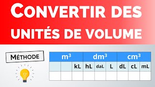 Comment CONVERTIR des VOLUMES  💡 Méthode  PhysiqueChimie collège lycée [upl. by Narmi528]