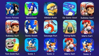 Sonic Dashgoing ballsSonic ForcesSubway SurfMario Kart Tom gold runCount MastersMinion Rush [upl. by Ling]