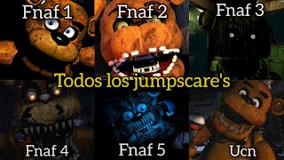 Todos los jumpscares fnaf 1 2 3 4 5 6 y ucn [upl. by Nollid]